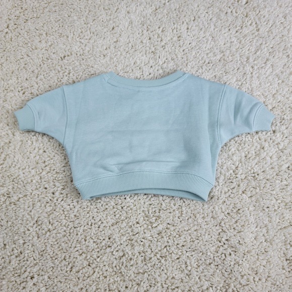 Amazon Unisex Baby Crewneck Sweatshirt Light Blue Preemie - Picture 14 of 15